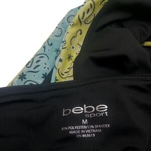 New Bebe M bandana print leggings/yoga pants logo capri